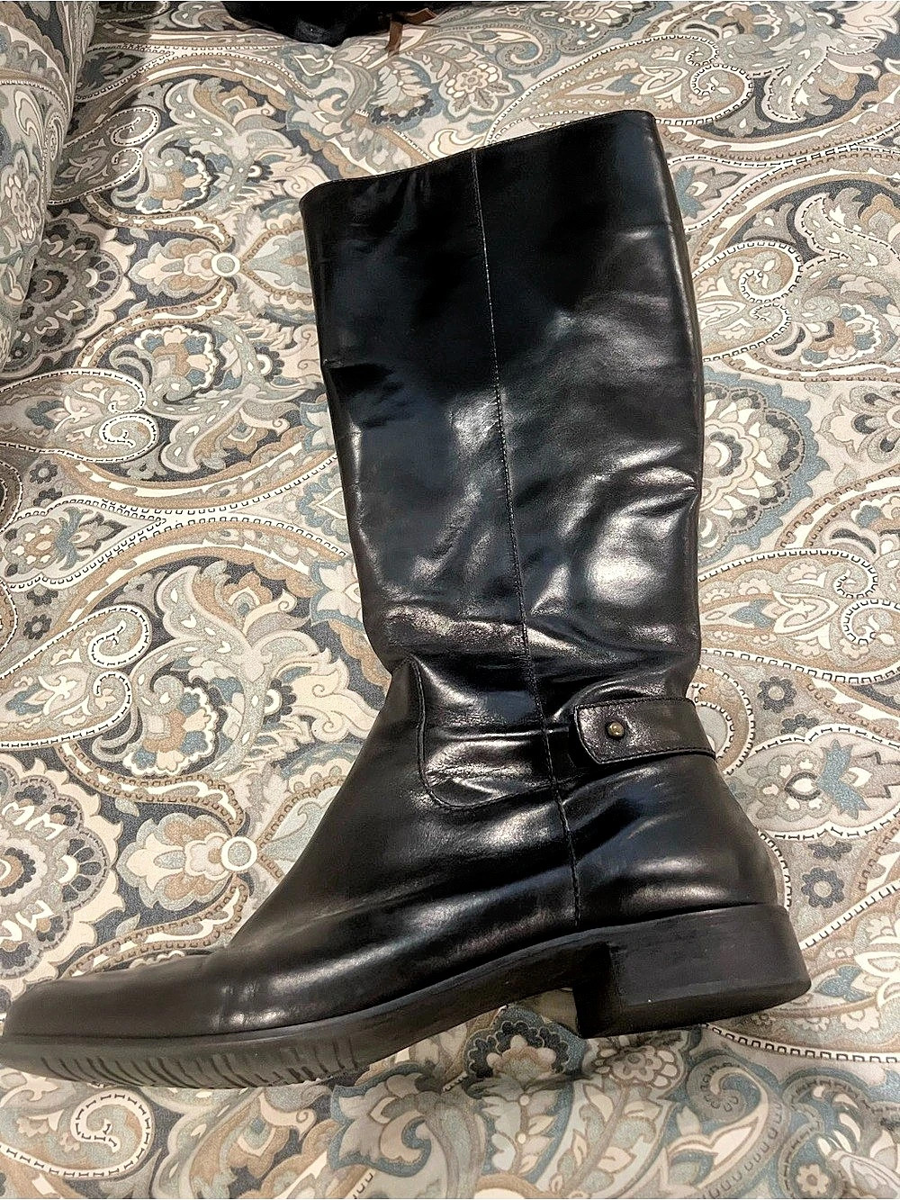 Talbots Black Leather Heeled Boots